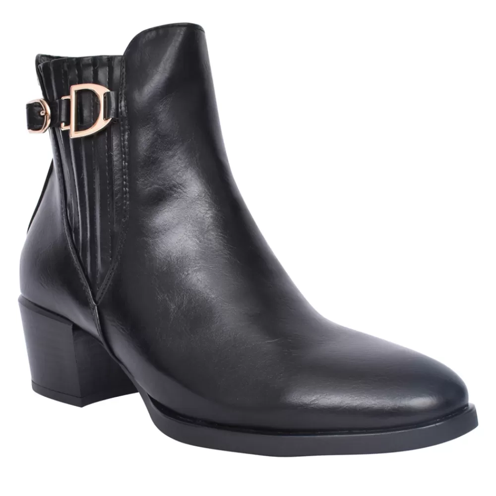 Ladies PATRIZIO COMO Ladies Stein Block Heel Ankle Boot In Black