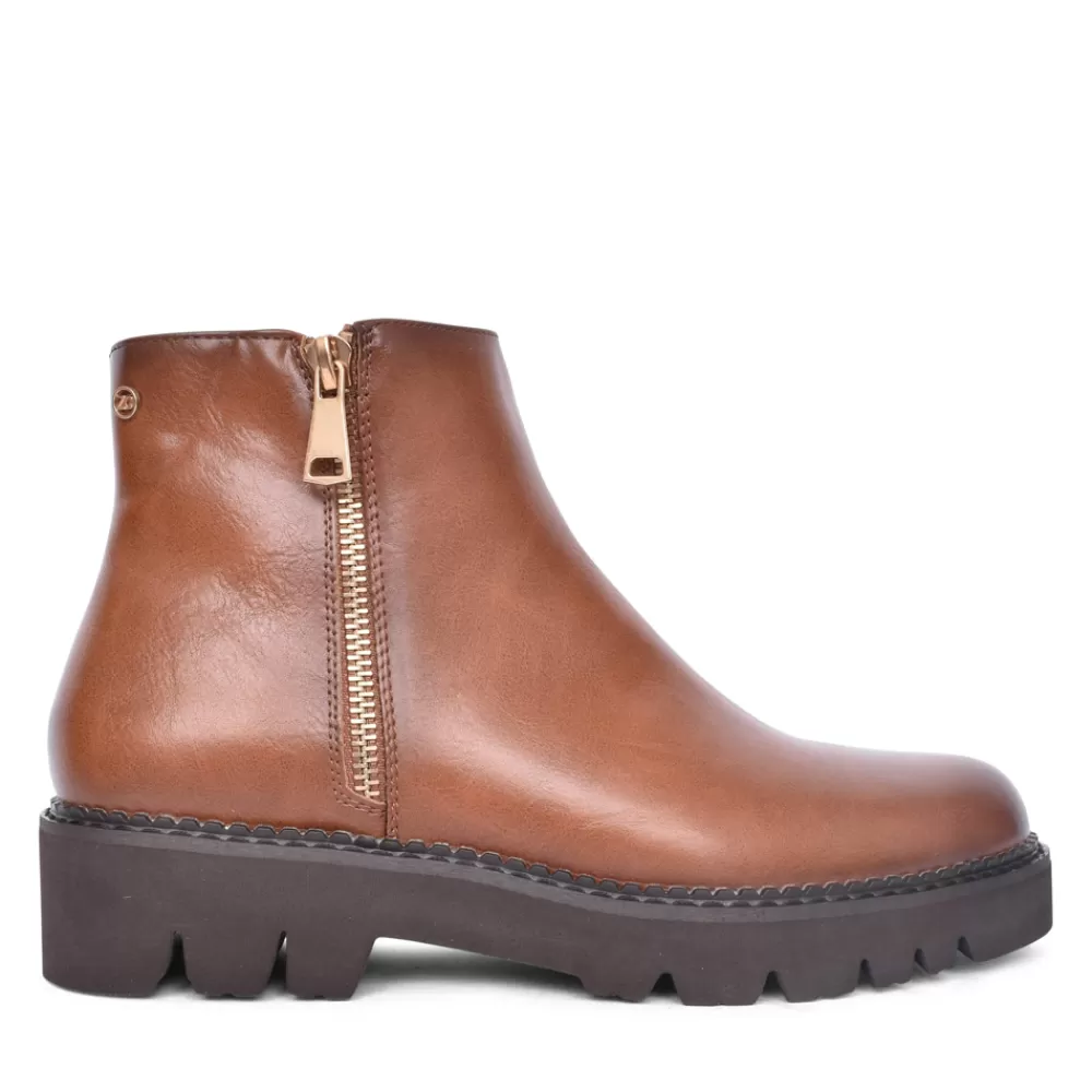 Ladies ZANNI & CO Ladies Tamra Ankle Boot In Tan