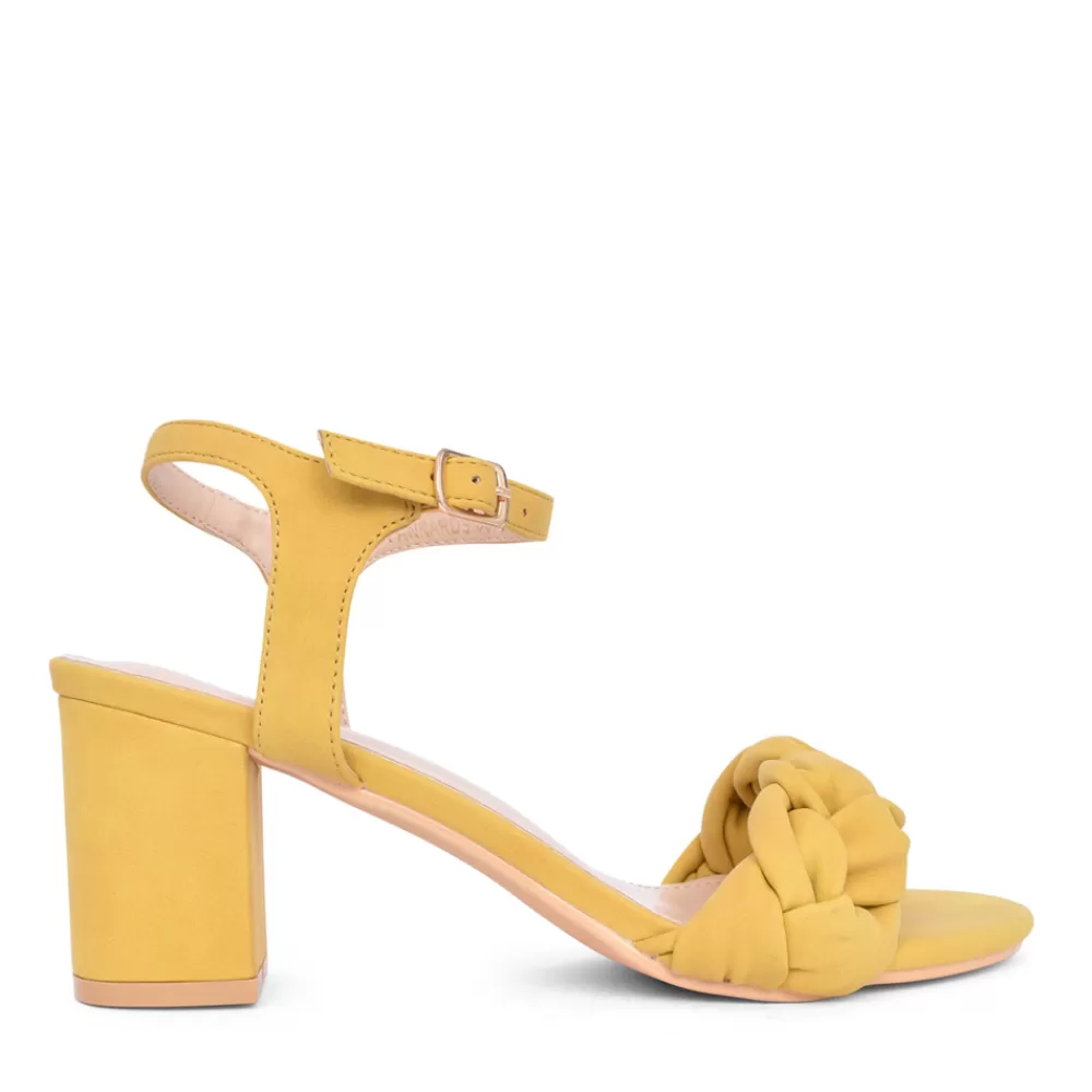 Ladies SORENTO Ladies Tankards Heeled Sandal In Mustard