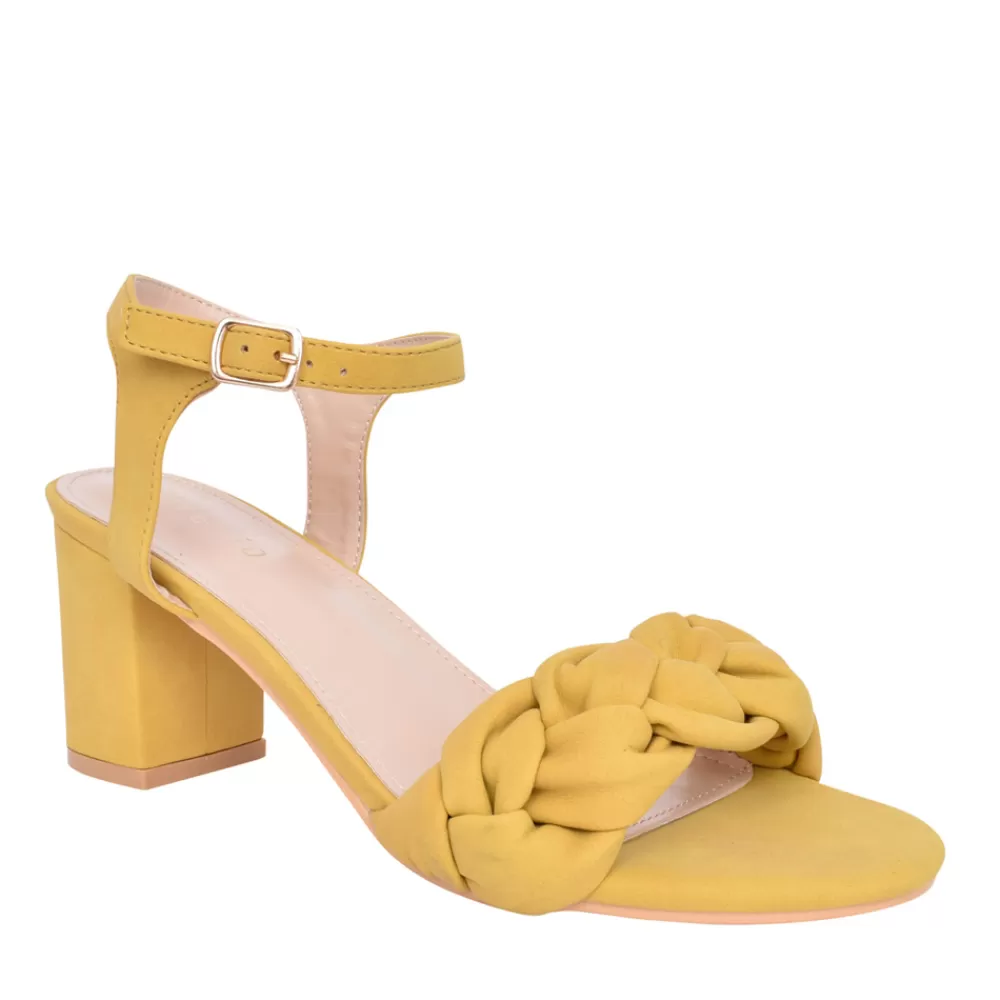 Ladies SORENTO Ladies Tankards Heeled Sandal In Mustard