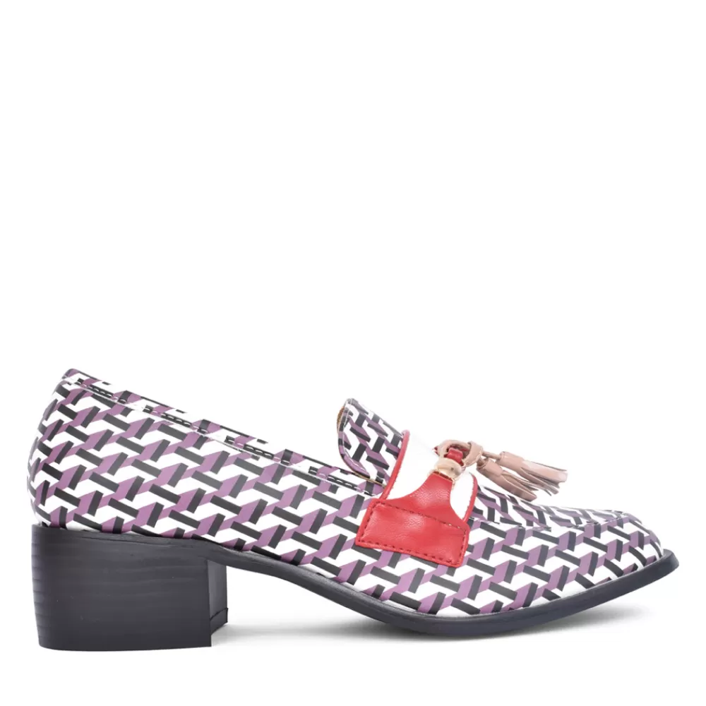 Ladies DANCING MATILDA Ladies Trapeze 010 Slip-On Shoe In Multi-Colour
