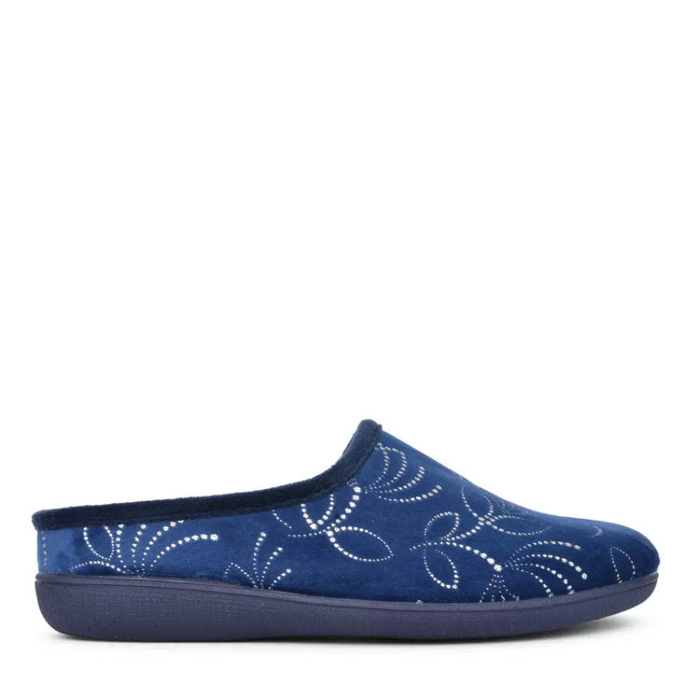 Ladies LOTUS Ladies Ulh045 Mule Slipper In Navy