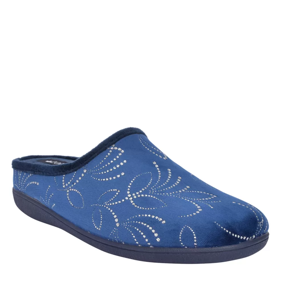 Ladies LOTUS Ladies Ulh045 Mule Slipper In Navy