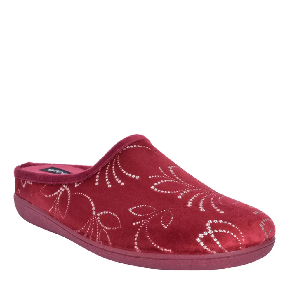Ladies LOTUS Ladies Ulh045 Mule Slipper In Red