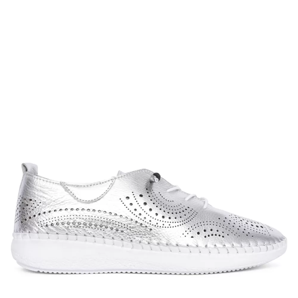 Ladies LOTUS Ladies Uls327 Katya Slip-On Traner In Silver