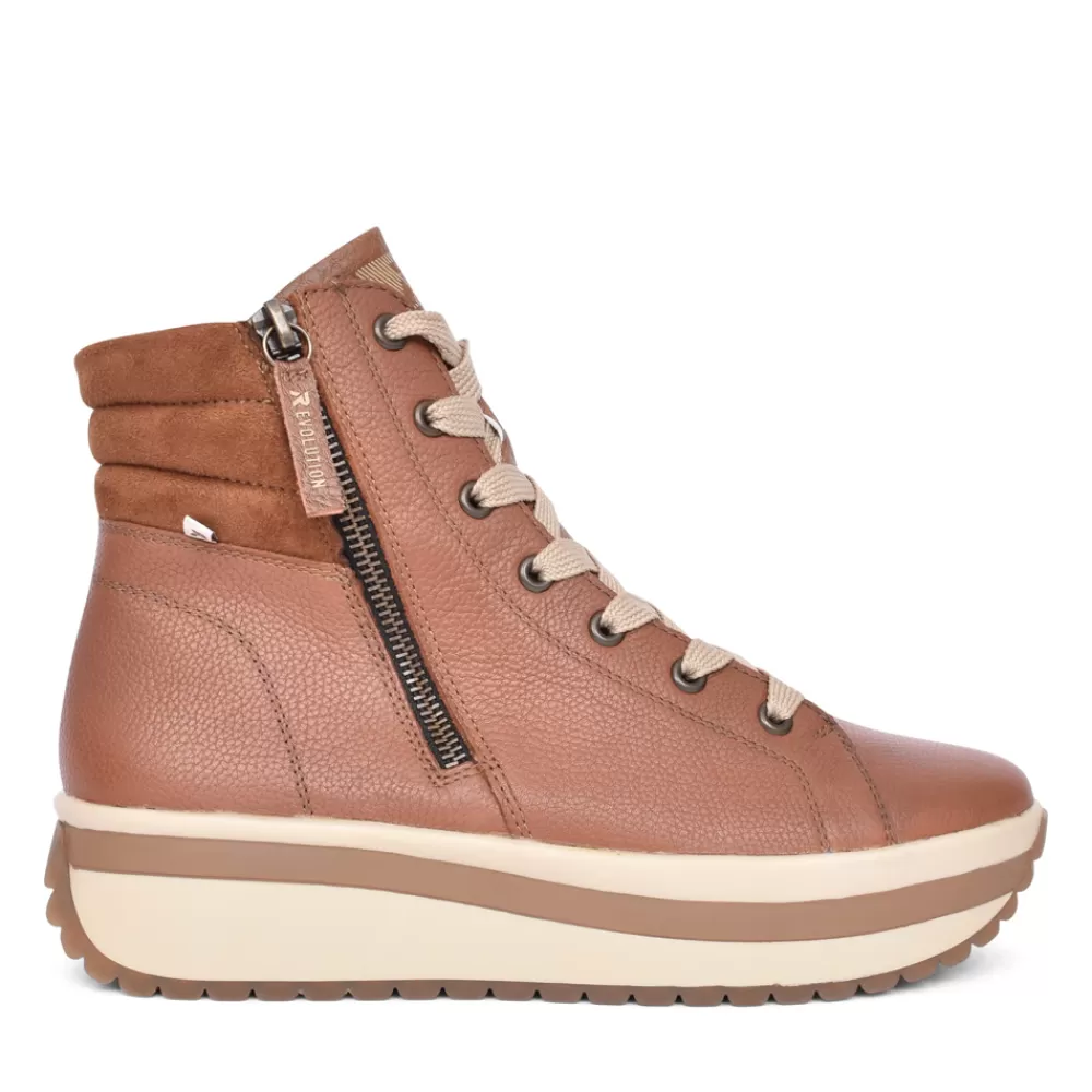 Ladies RIEKER EVOLUTION Ladies W0962 Laced Ankle Boot In Brown