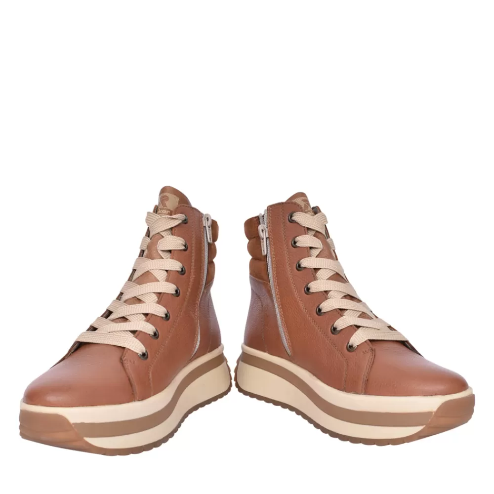 Ladies RIEKER EVOLUTION Ladies W0962 Laced Ankle Boot In Brown