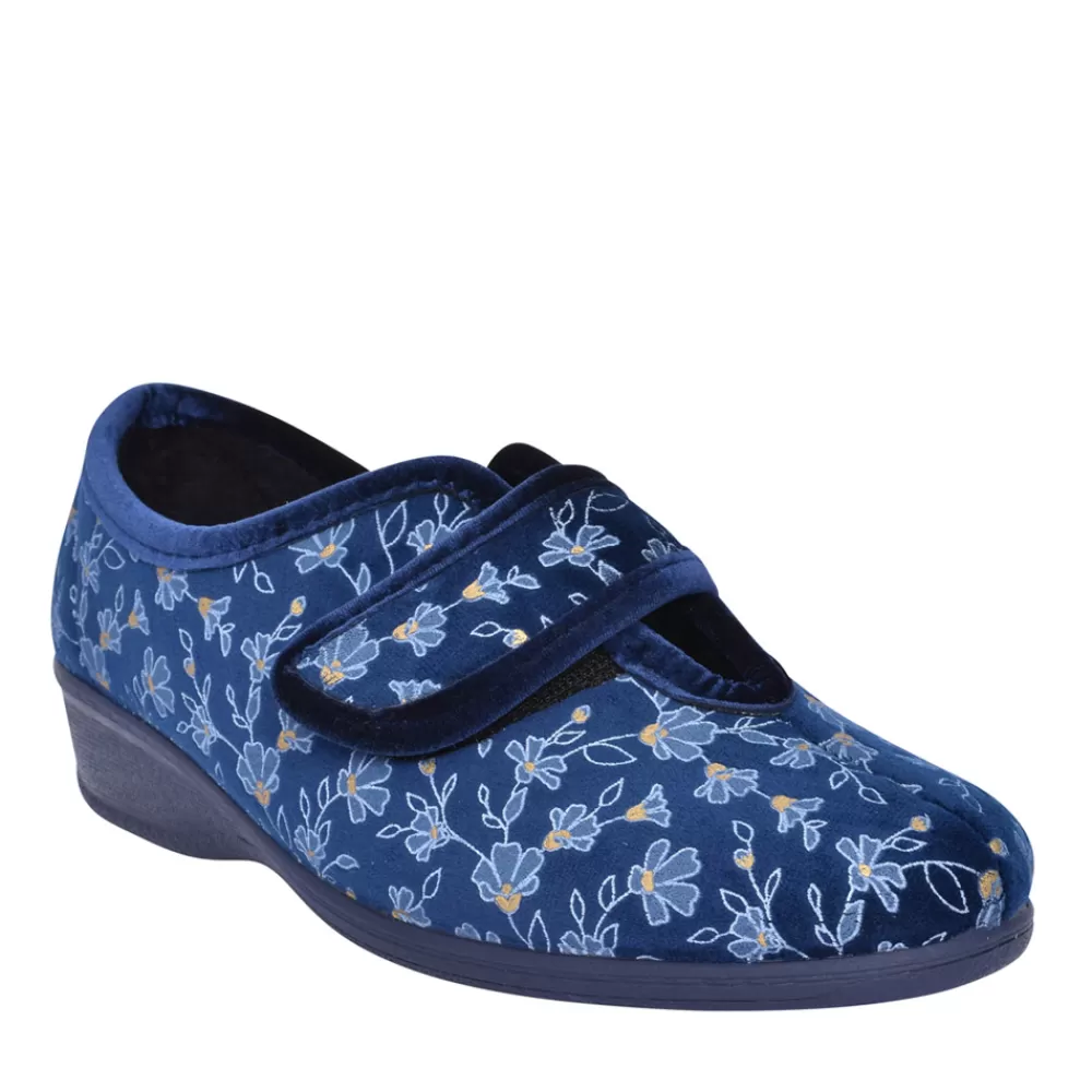 Ladies LOTUS Ladies Wilma Wedge Slipper In Blue