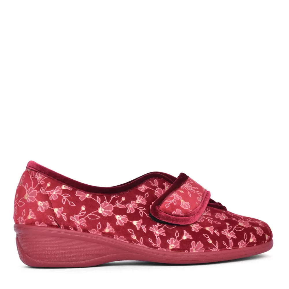 Ladies LOTUS Ladies Wilma Wedge Slipper In Burgandy