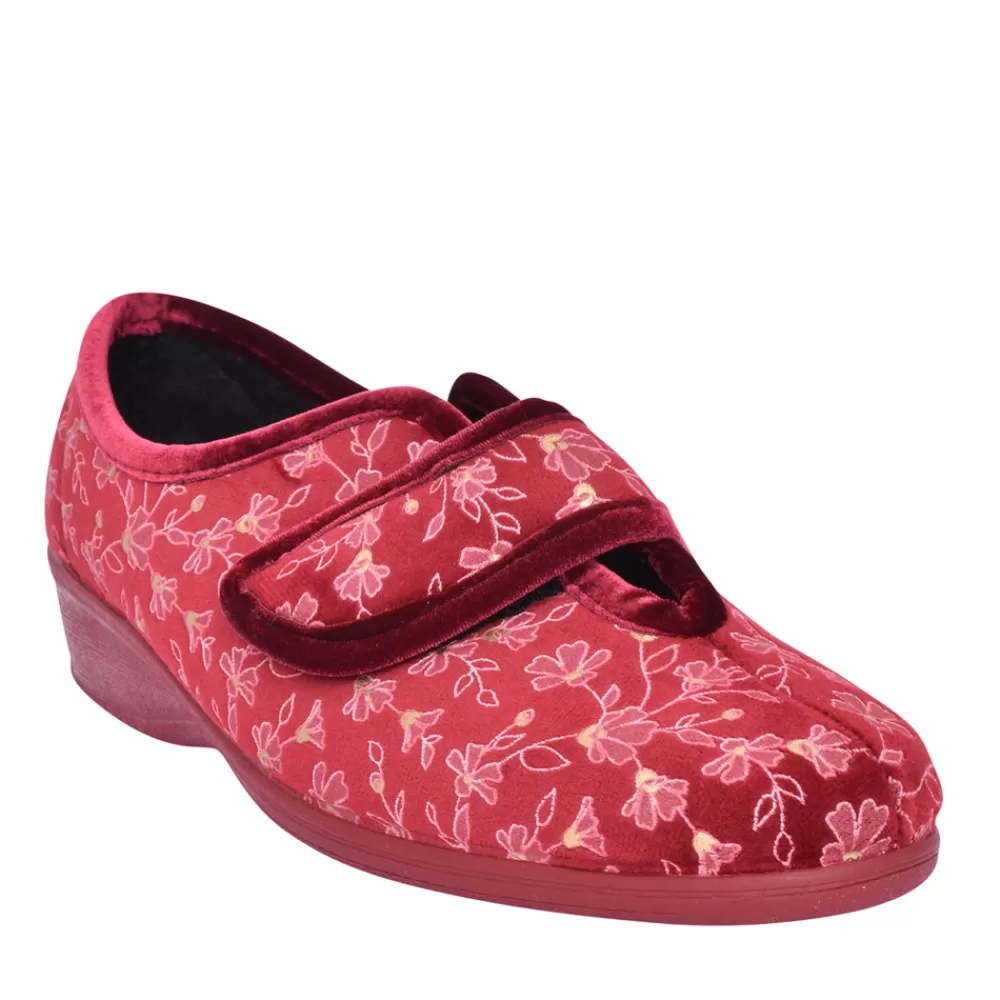 Ladies LOTUS Ladies Wilma Wedge Slipper In Burgandy