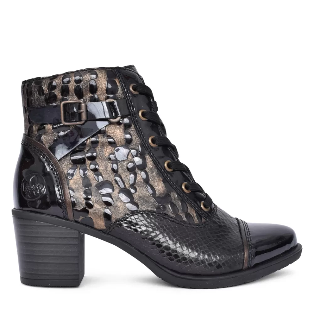 Ladies RIEKER Ladies Y2032 Laced Ankle Boot In Black
