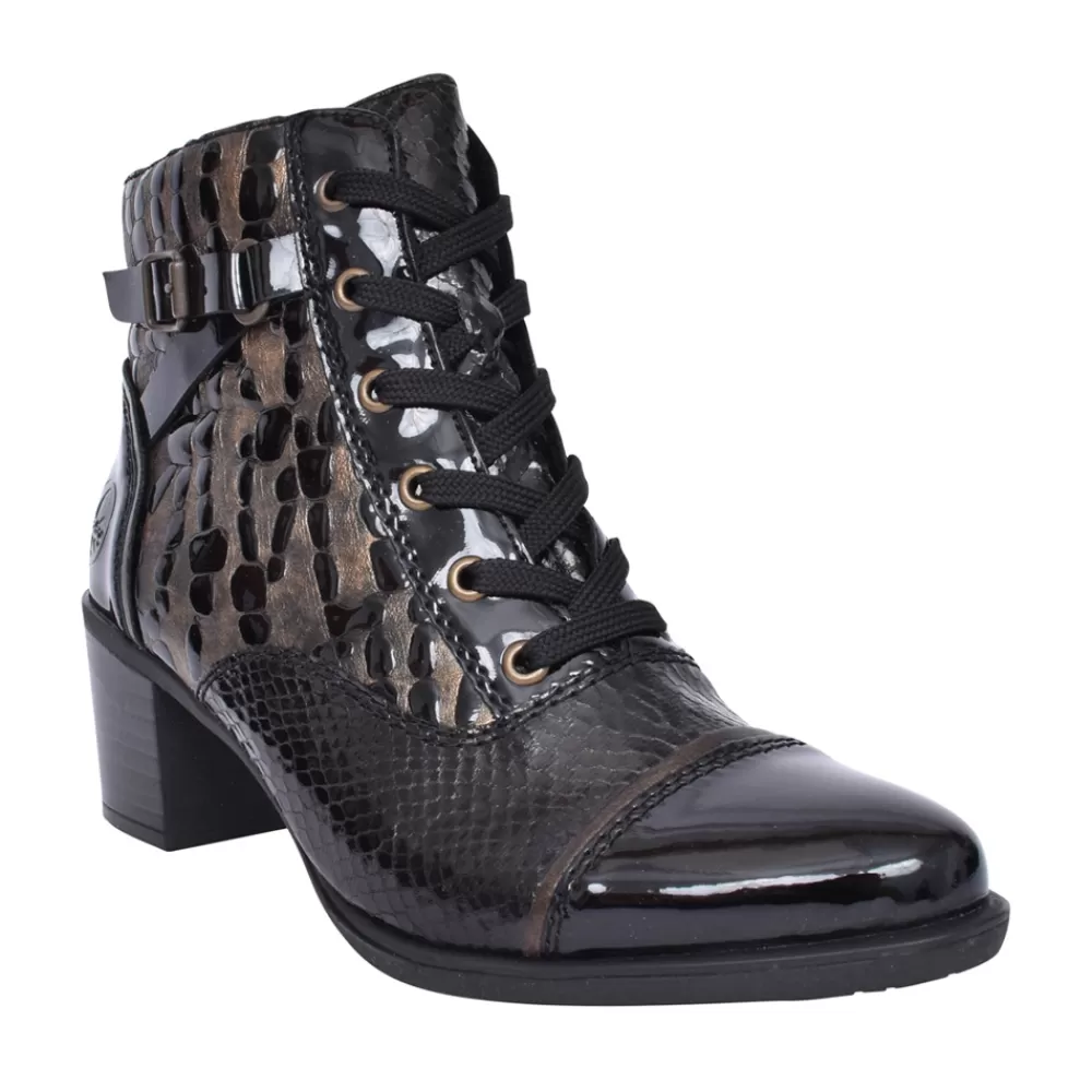 Ladies RIEKER Ladies Y2032 Laced Ankle Boot In Black
