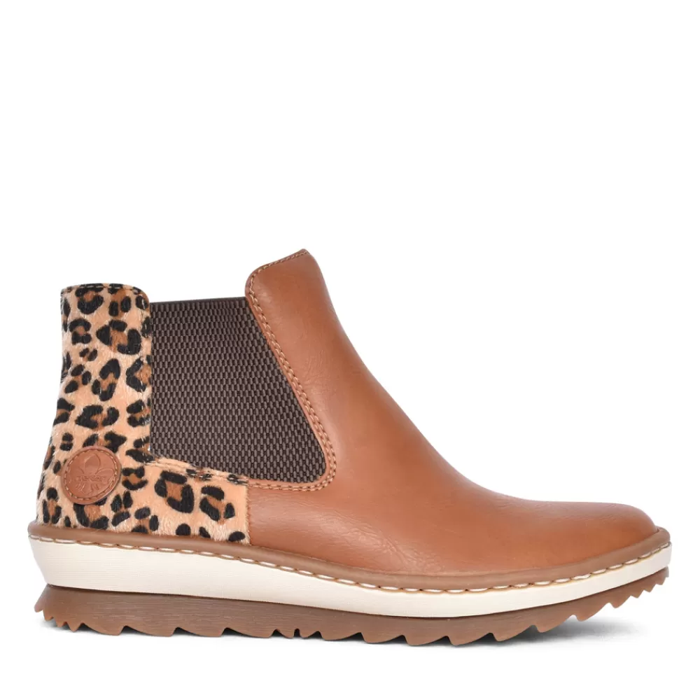 Ladies RIEKER Ladies Z8689 Wedge Ankle Boot In Brown