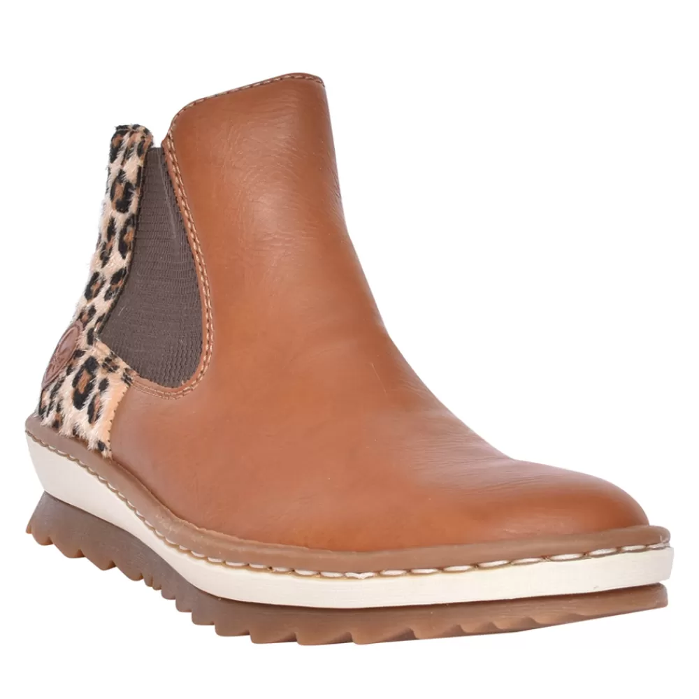Ladies RIEKER Ladies Z8689 Wedge Ankle Boot In Brown