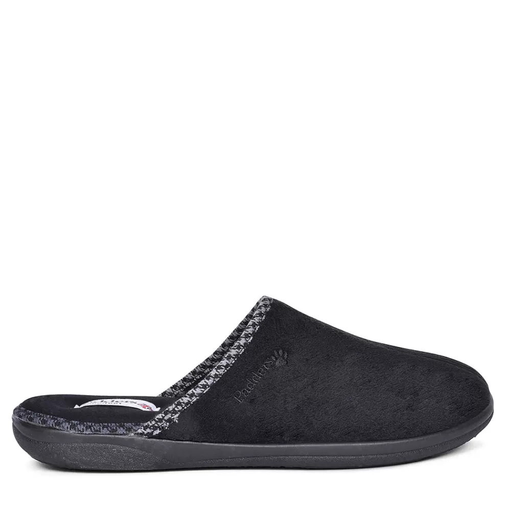 Mens PADDERS Luke Mule Slippers For Men In Black