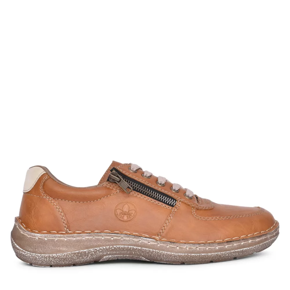 Mens RIEKER Mens 03030Laced Shoe In Tan