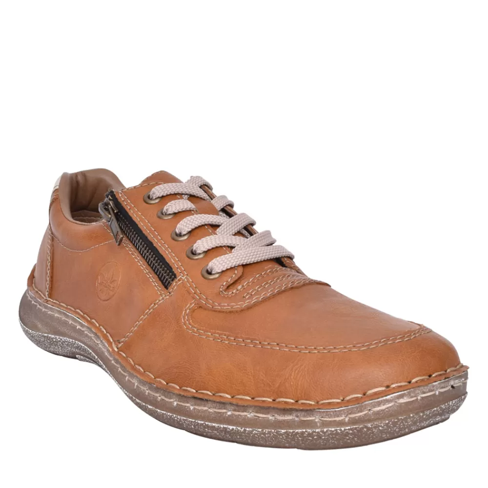 Mens RIEKER Mens 03030Laced Shoe In Tan