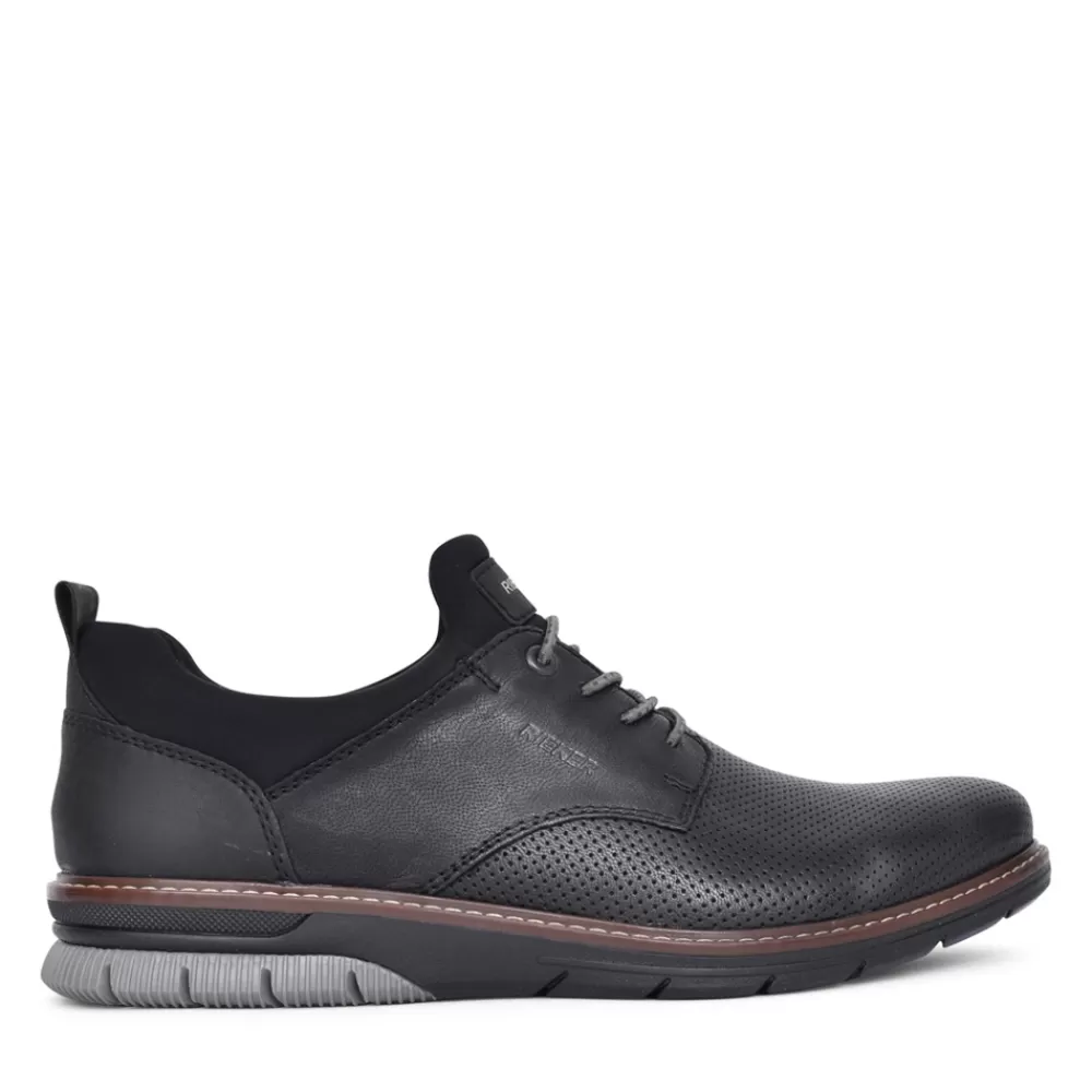 Mens RIEKER Mens 14450 Laced Shoe In Black