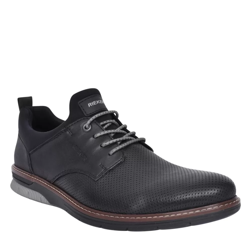 Mens RIEKER Mens 14450 Laced Shoe In Black
