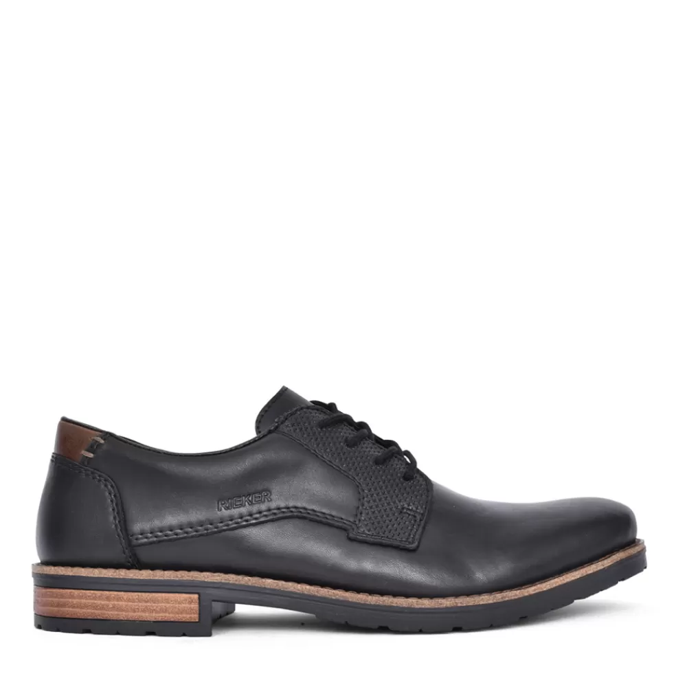 Mens RIEKER Mens 14601 Laced Shoe In Black