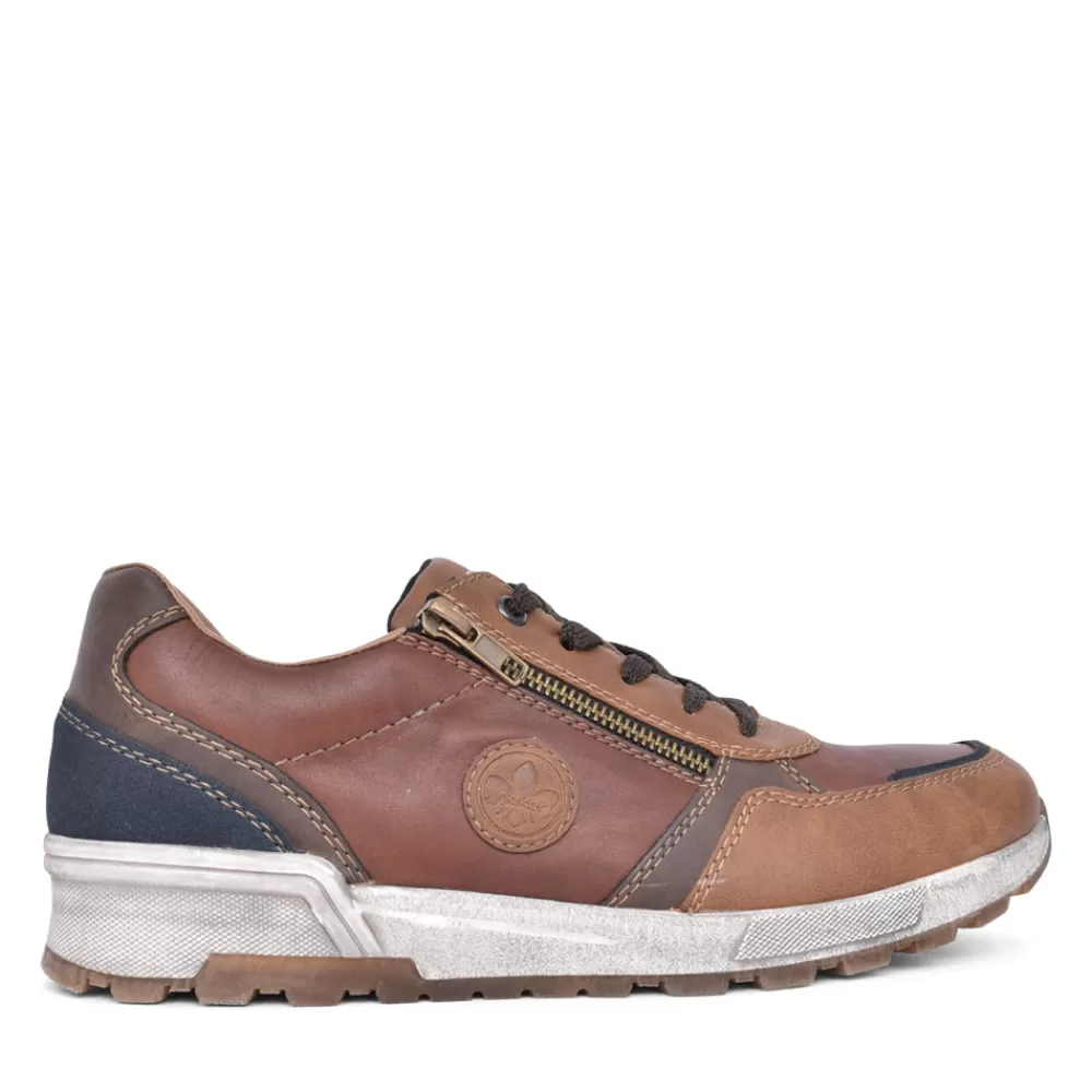 Mens RIEKER Mens 15130 Laced Trainer In Tan