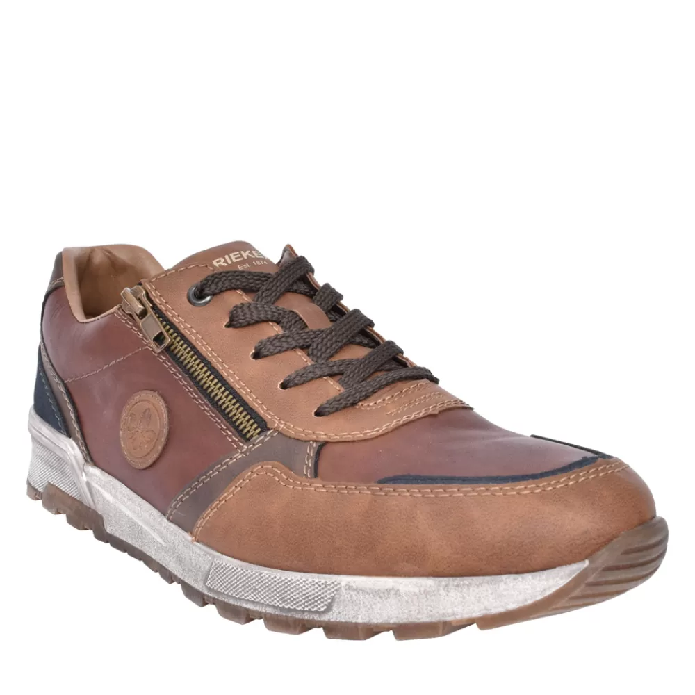 Mens RIEKER Mens 15130 Laced Trainer In Tan