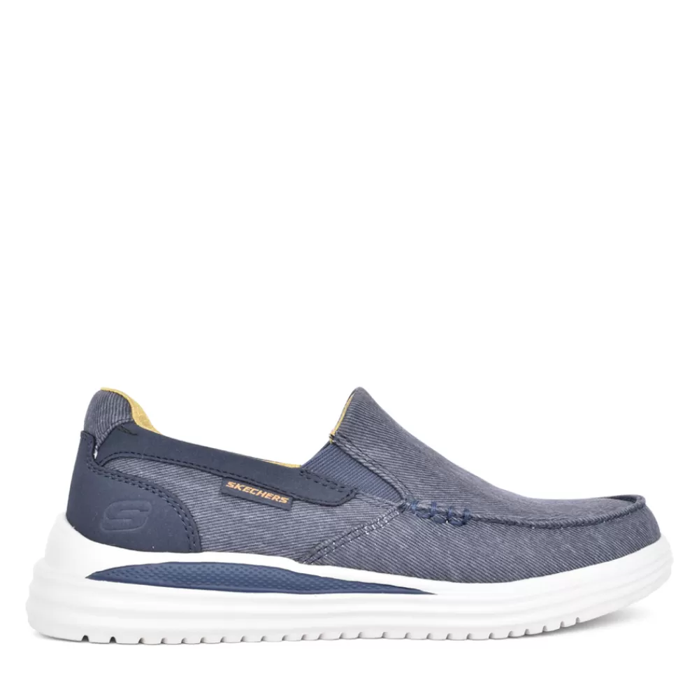 Mens SKECHERS Mens 204785 Suttner Slip-On Trainer In Navy