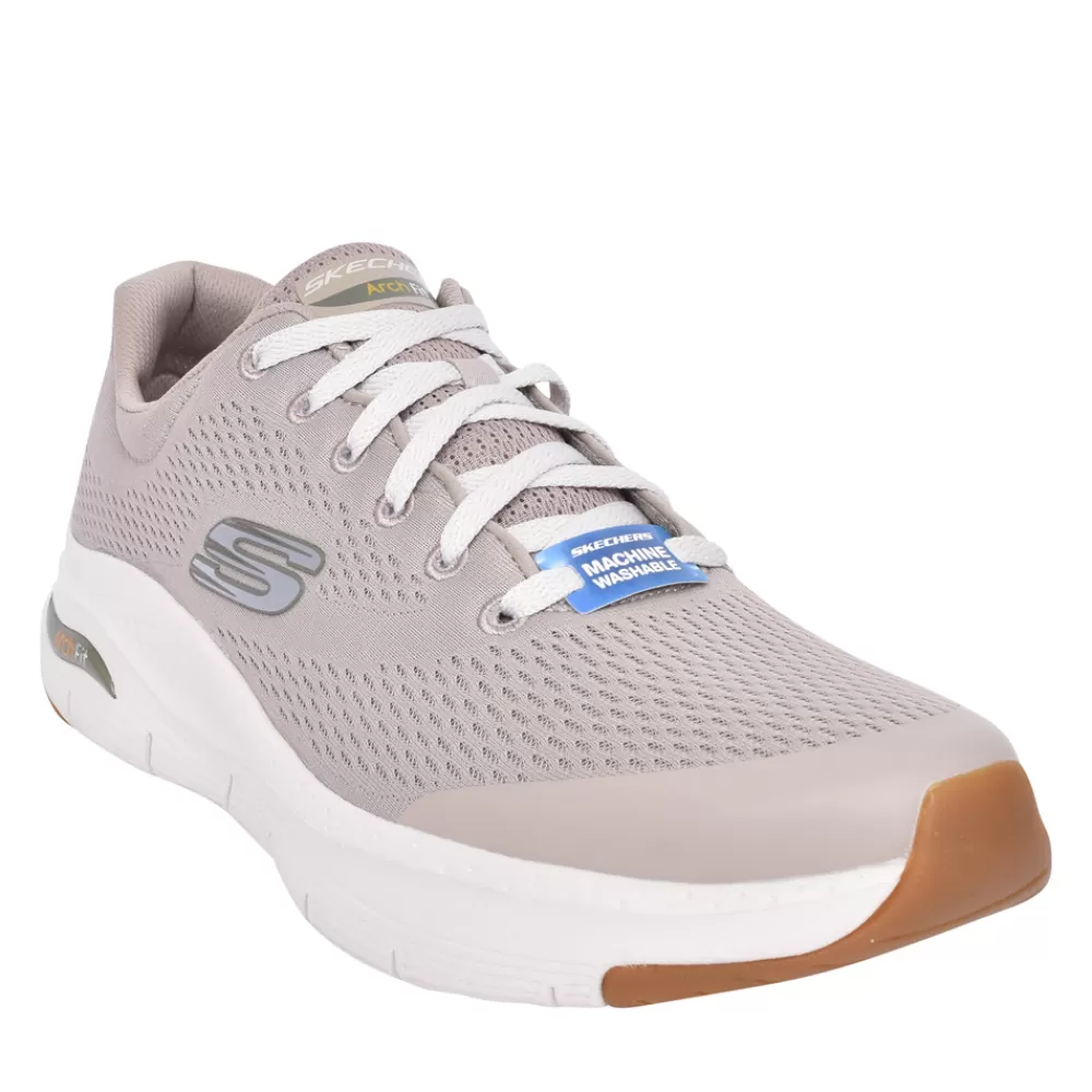 Mens SKECHERS Mens 232040 Arch Fit Laced Trainer In Taupe
