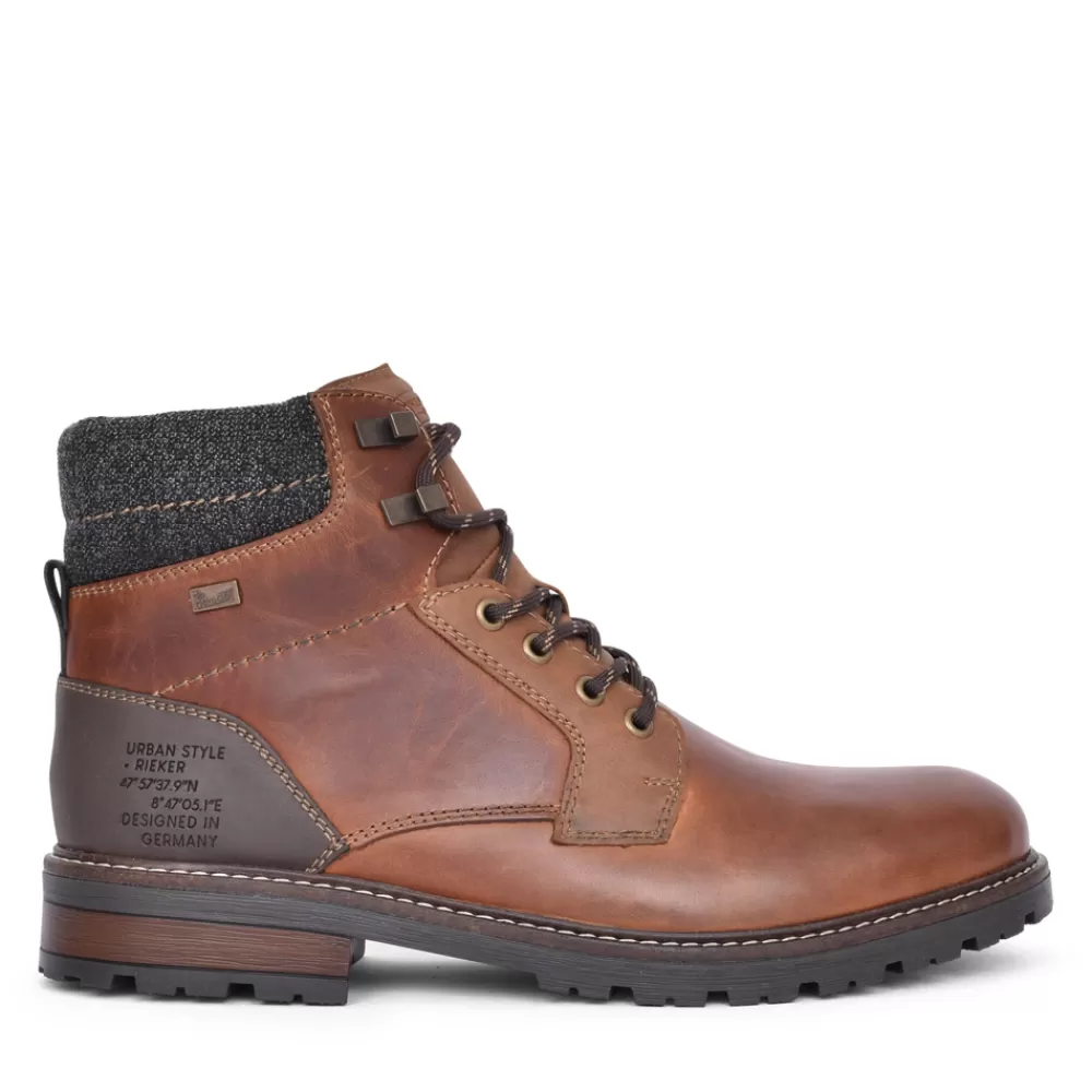 Mens RIEKER Mens 32040 Tex Laced Ankle Boot In Tan