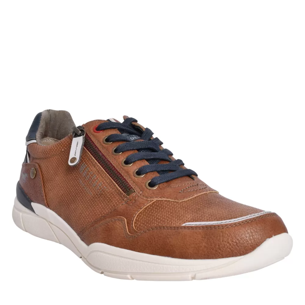 Mens MUSTANG Mens 4138309 Laced Trainer In Tan