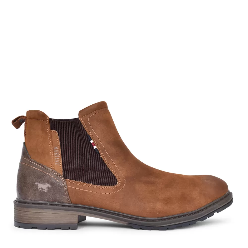 Mens MUSTANG Mens 4140509 Chelsea Boot In Tan