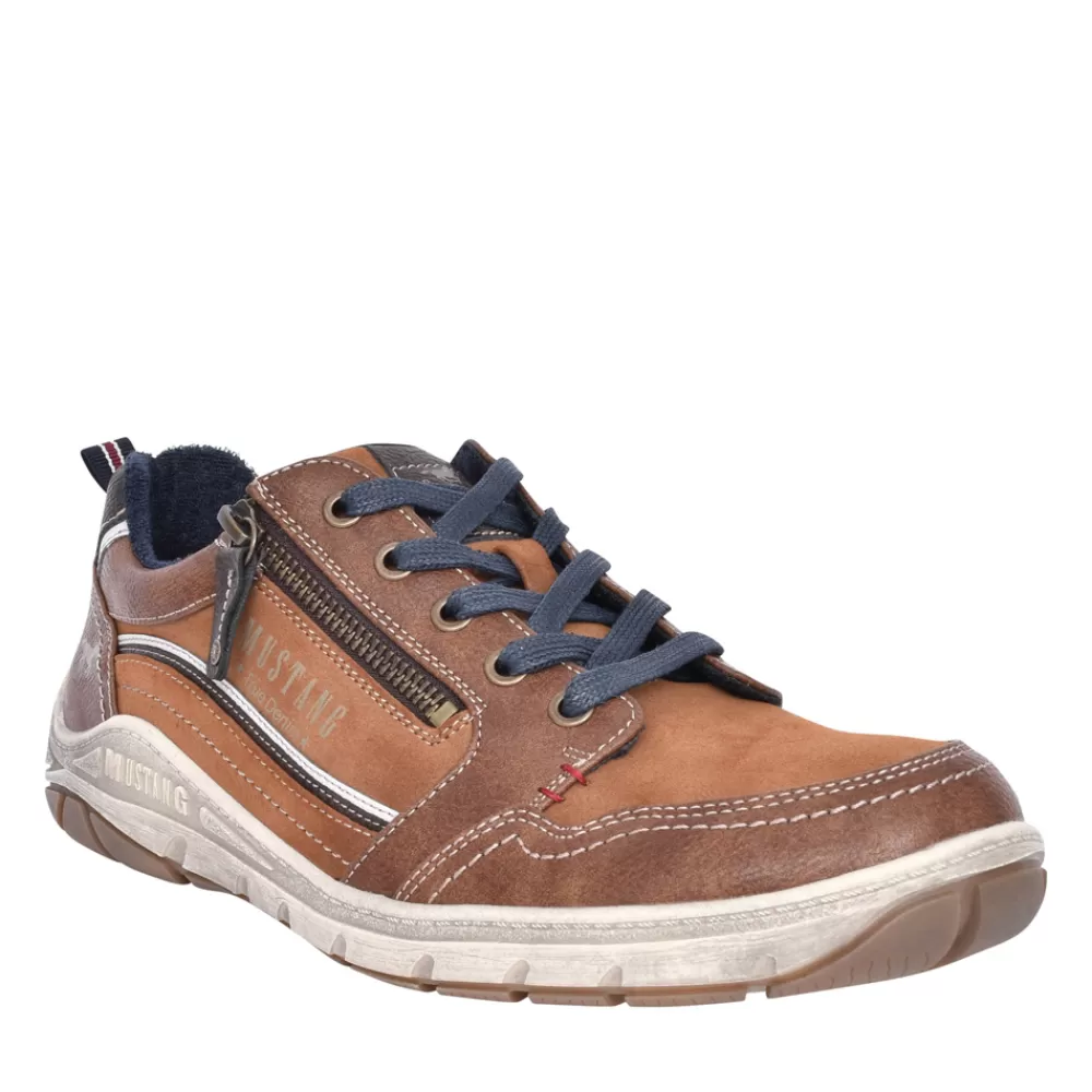 Mens MUSTANG Mens 4160301 Laced Shoe In Tan