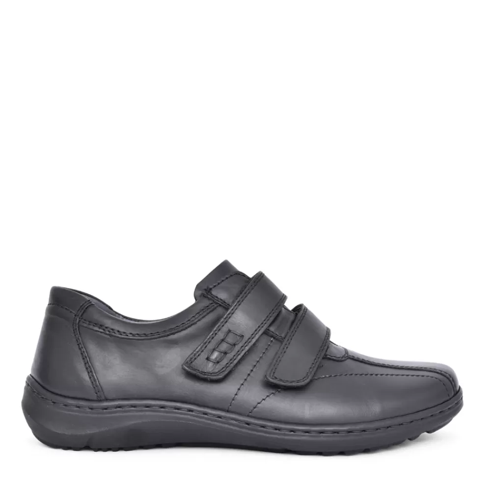 Mens WALDLAUFER Mens 478301 Herwig H Fit Velcro Shoe In Black