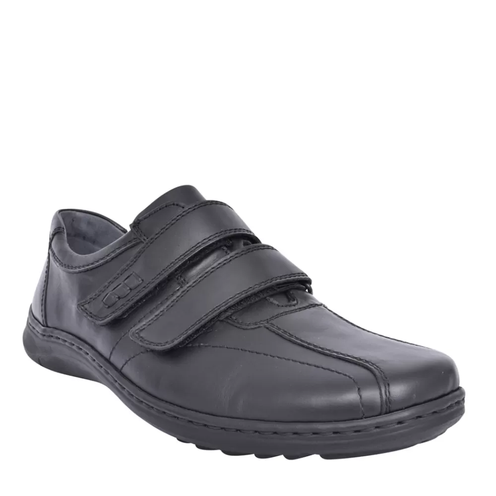 Mens WALDLAUFER Mens 478301 Herwig H Fit Velcro Shoe In Black