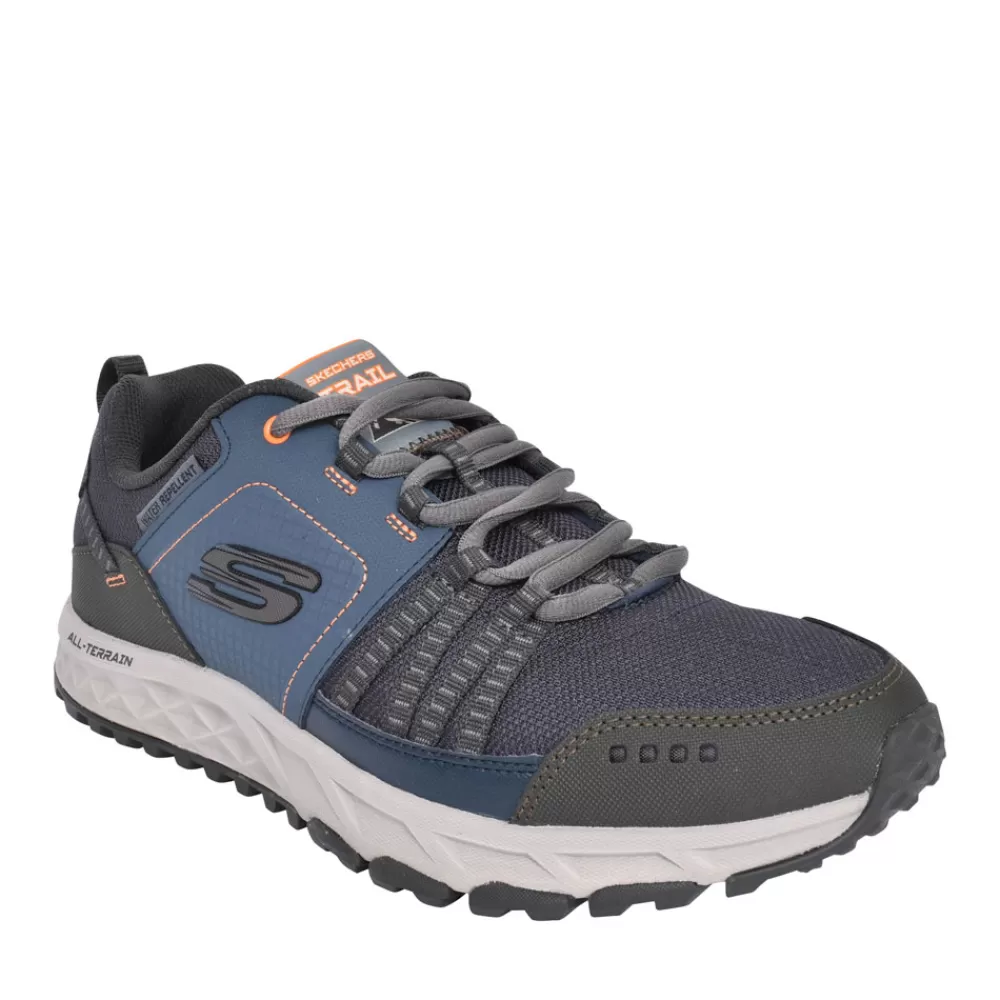 Mens SKECHERS Mens 51591 Escape Plan Laced Walking Trainer In Navy