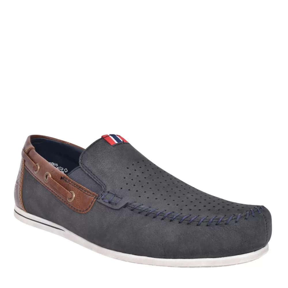 Mens RIEKER Men's 9756 Slip On Shoe In Navy