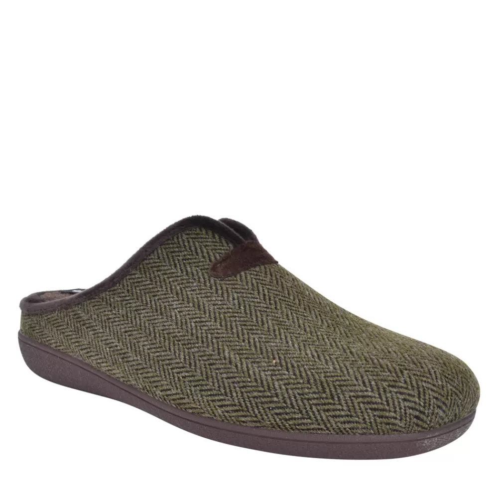 Mens LOTUS Mens Albert Mule Slipper In Khaki