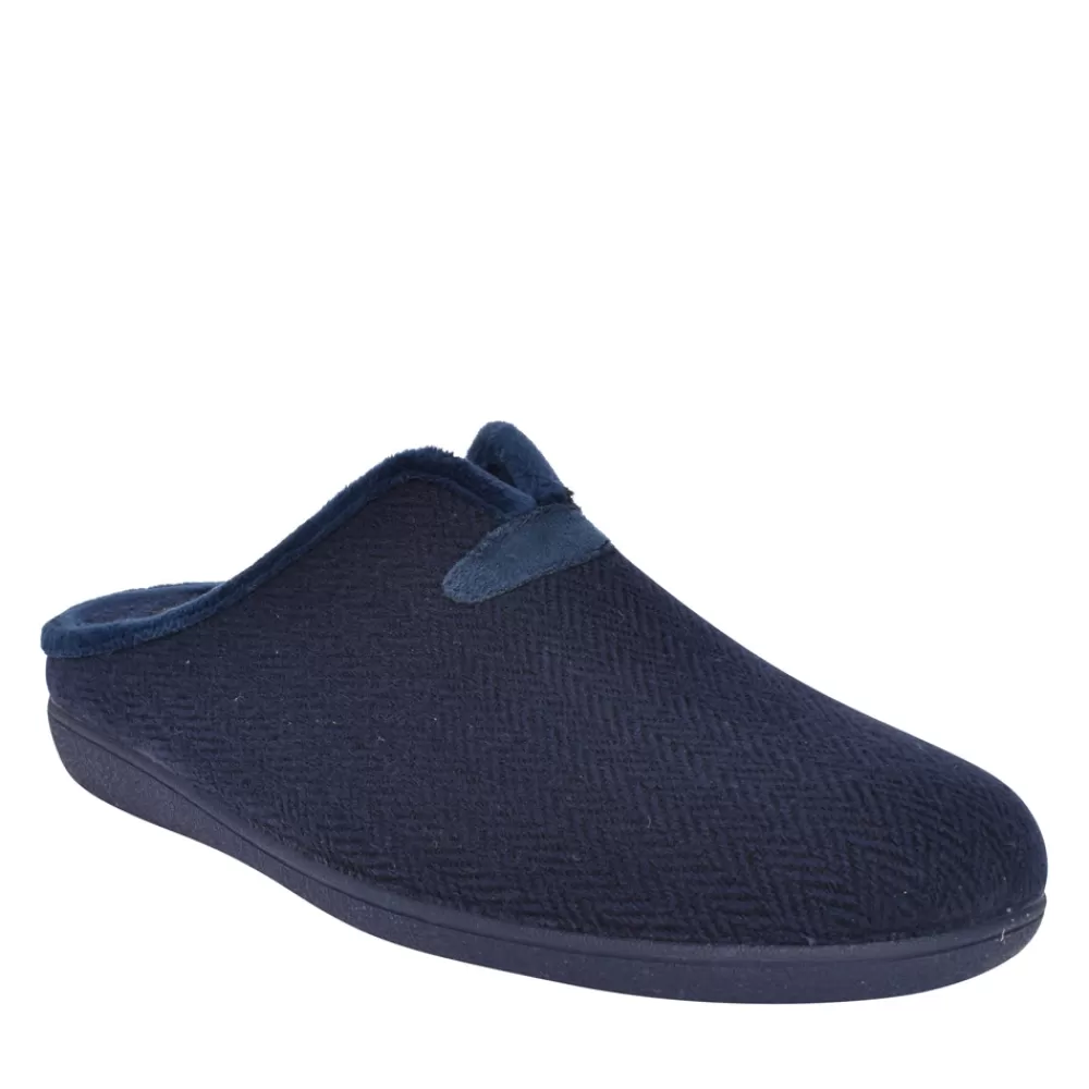 Mens LOTUS Mens Albert Mule Slipper In Navy
