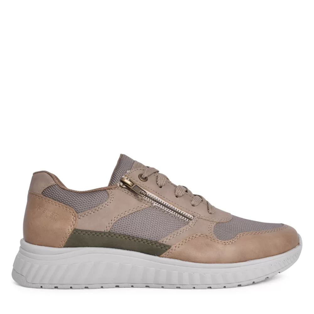 Mens RIEKER Mens B0600 Laced Trainer In Beige