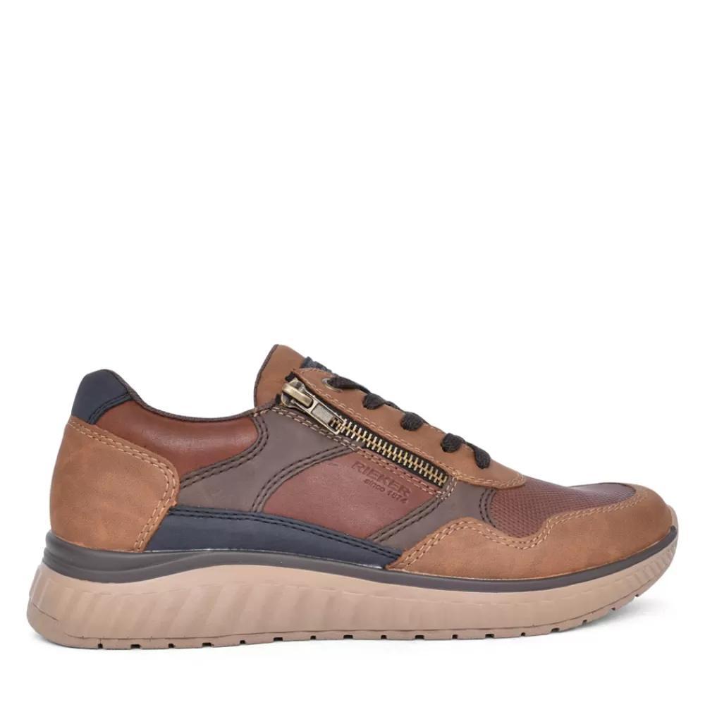 Mens RIEKER Mens B0601 Laced Trainer In Brown