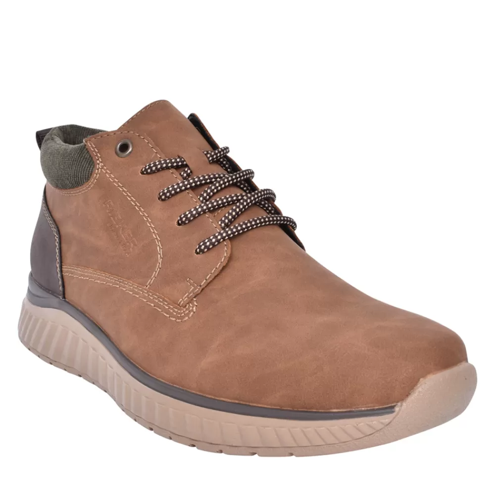 Mens RIEKER Mens B0603 Laced Ankle Boot In Tan
