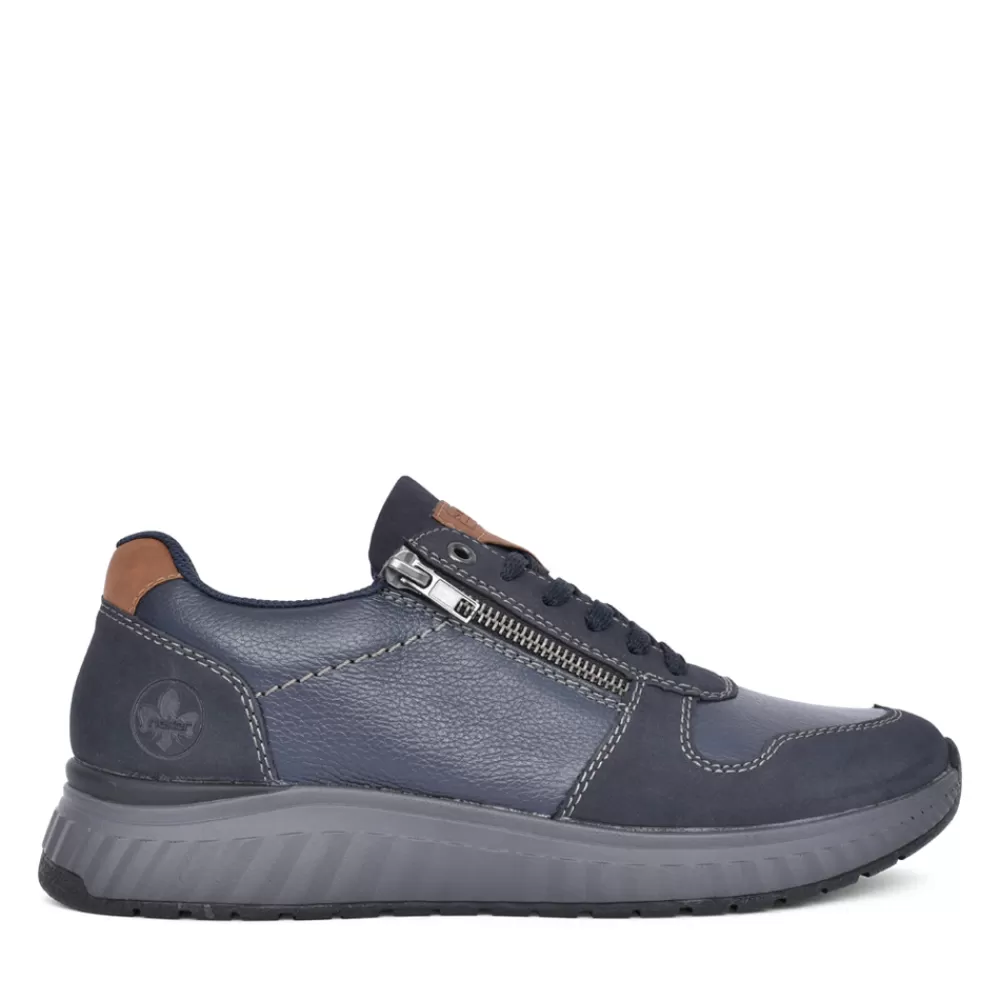 Mens RIEKER Mens B0613 Laced Trainer In Navy