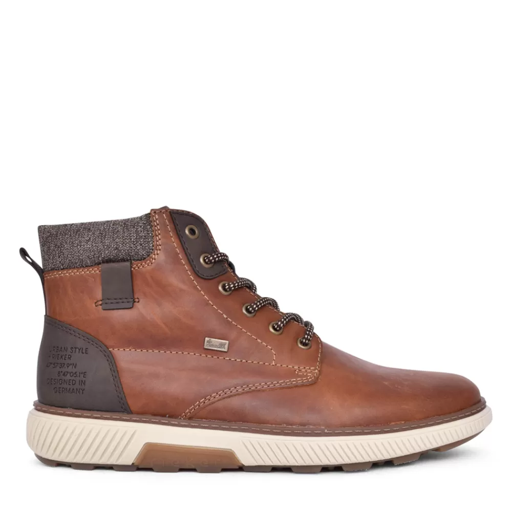 Mens RIEKER Mens B3343 Tex Laced Ankle Boot In Tan