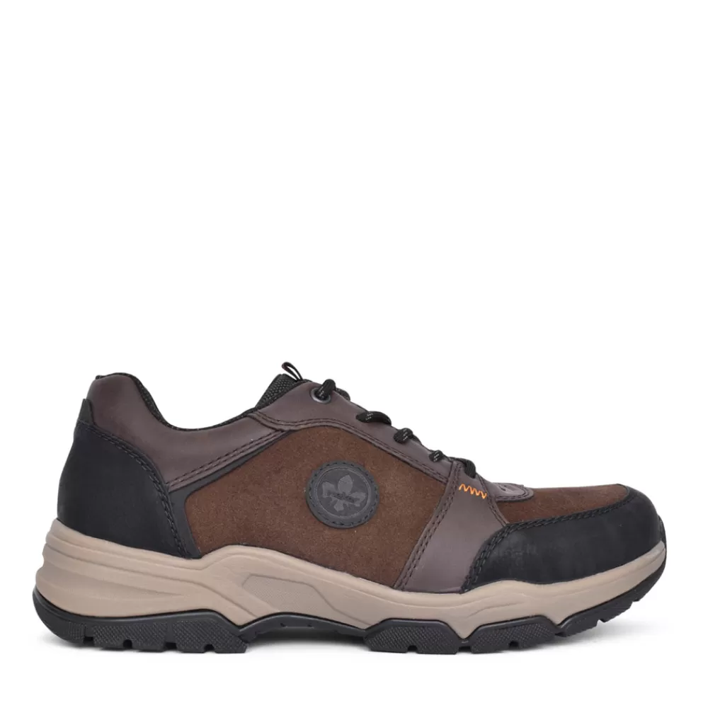 Mens RIEKER Mens B4323 Laced Walking Shoe In Brown