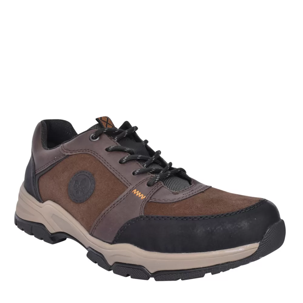 Mens RIEKER Mens B4323 Laced Walking Shoe In Brown