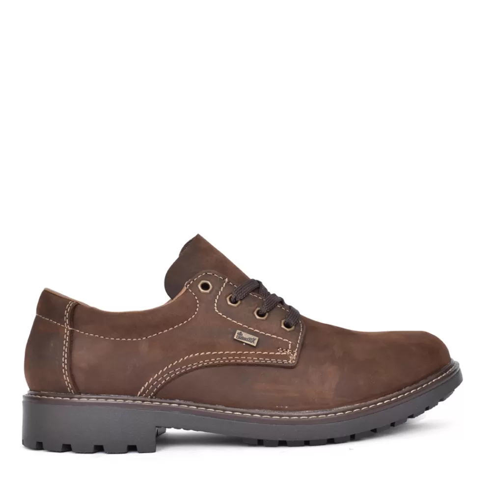 Mens RIEKER Mens B4610 Tex Laced Shoe In Brown