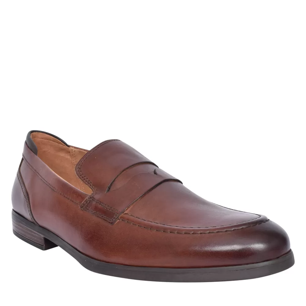 Mens CLARKS Mens Bradish Ease G-Fit Leather Shoe In Tan