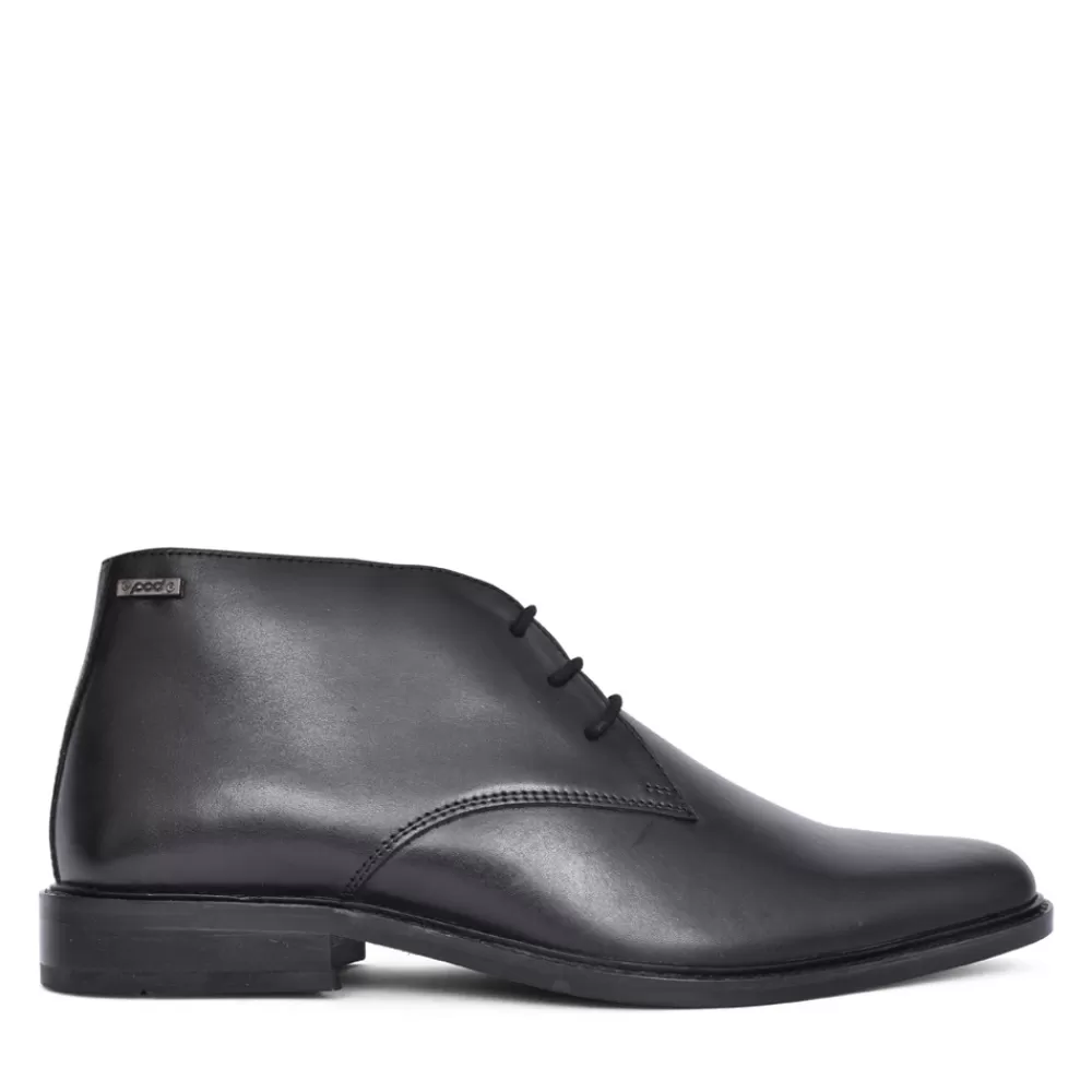 Mens POD Mens Bryon Leather Shoe In Blk Leather