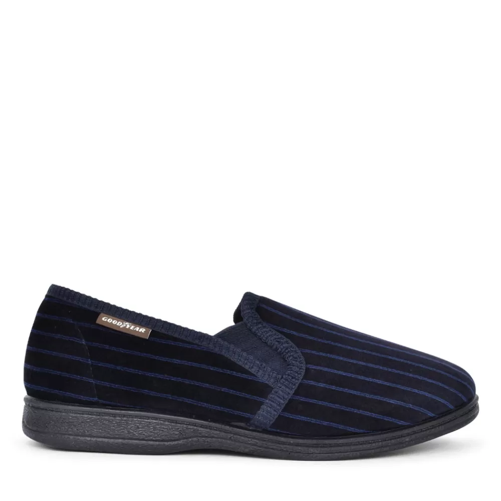 Mens GOODYEAR Men's Don Kmg131 Striped Slipper In Navy