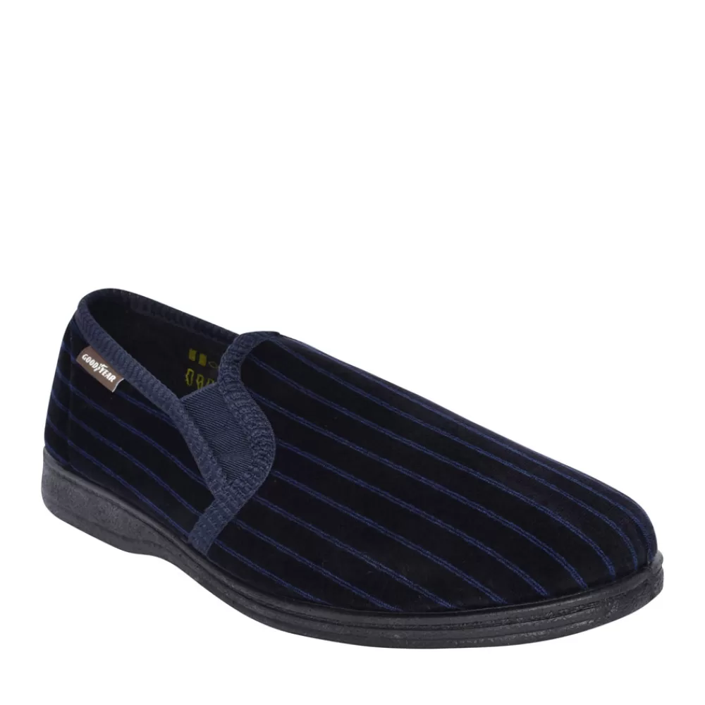 Mens GOODYEAR Men's Don Kmg131 Striped Slipper In Navy